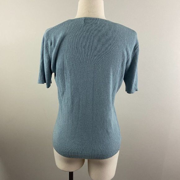 🌿4/$35 🌿VINTAGE PRINCIPLES Blue Button Down‎ Tee - Picture 5 of 7